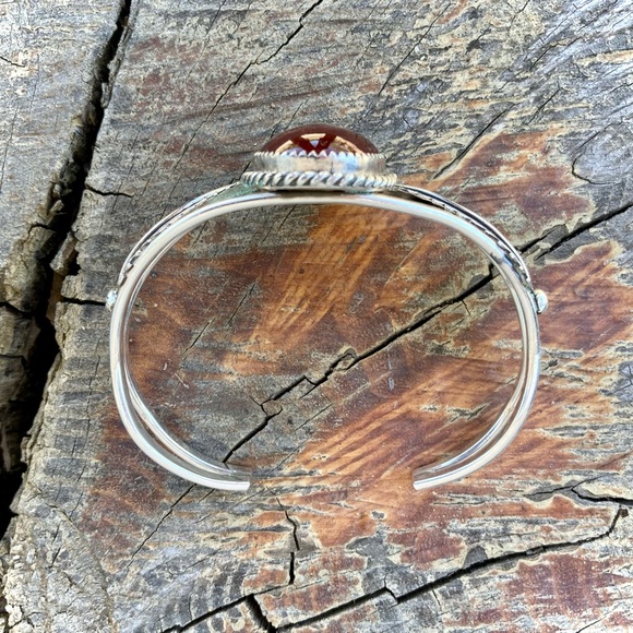 🌵Native American Sterling Silver cuff bracelet. Carnelian. Vintage - Picture 8 of 9